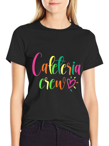 Camiseta Negra Cafeteria Crew para Personal de Comedor