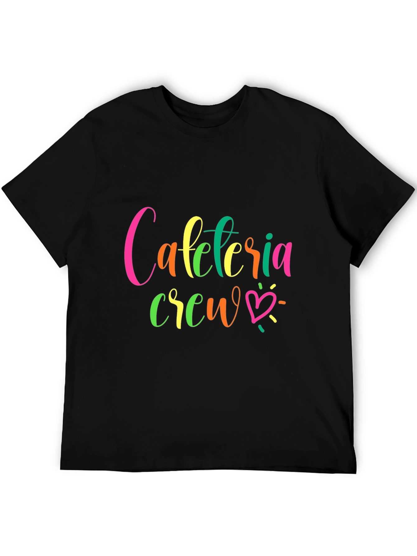 Camiseta Negra Cafeteria Crew para Personal de Comedor