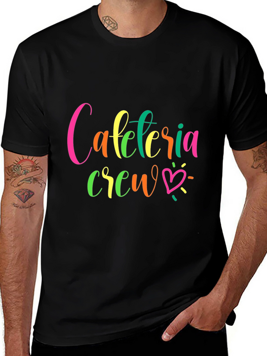Camiseta Negra Cafeteria Crew para Personal de Comedor