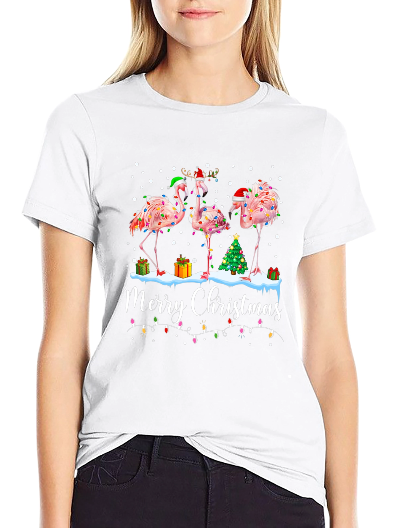 Camiseta Navideña Flamencos