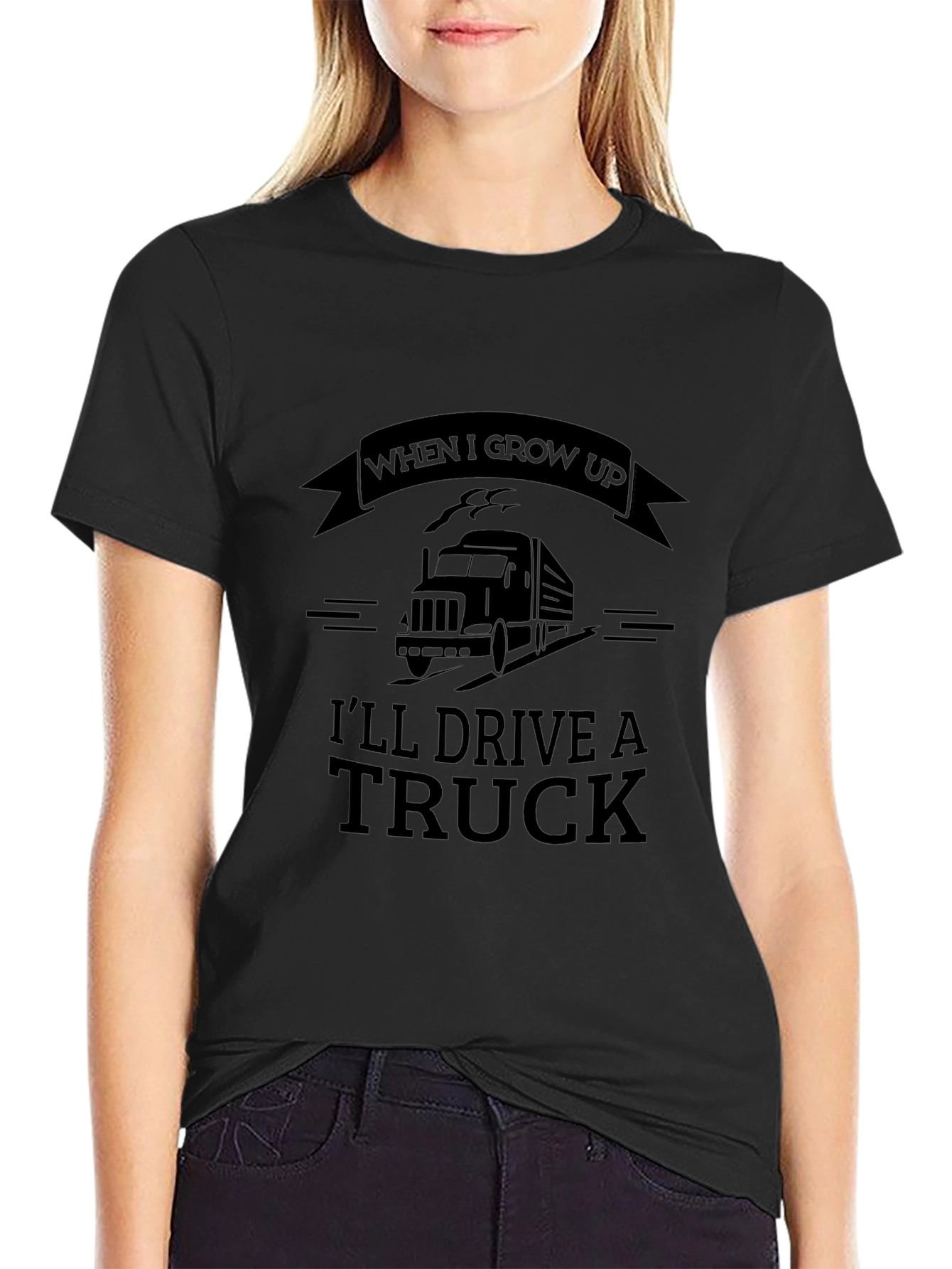 Camiseta Negra: Sueño de Ser Conductor de Camión