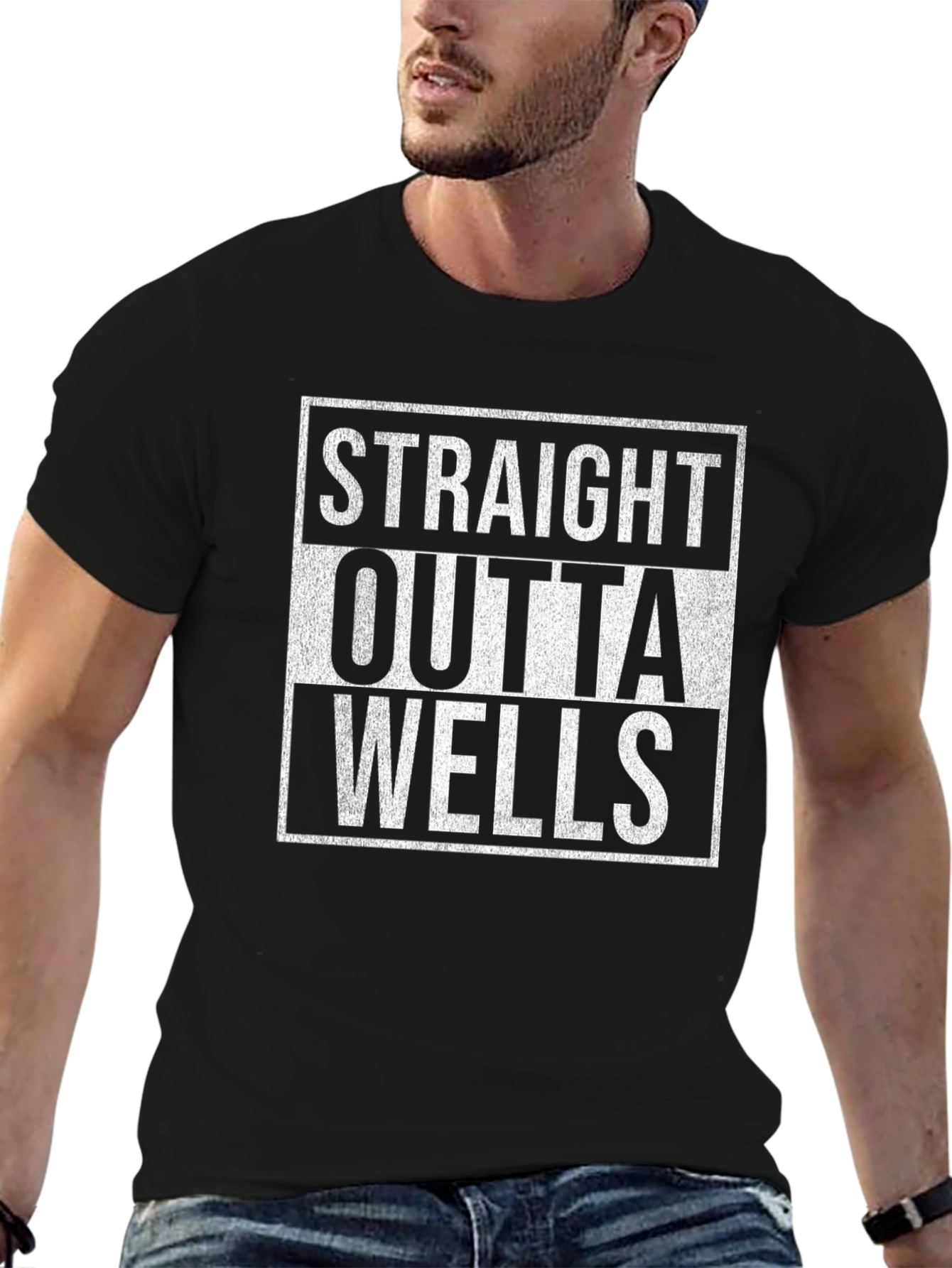 Camiseta Negra Straight Outta Wells
