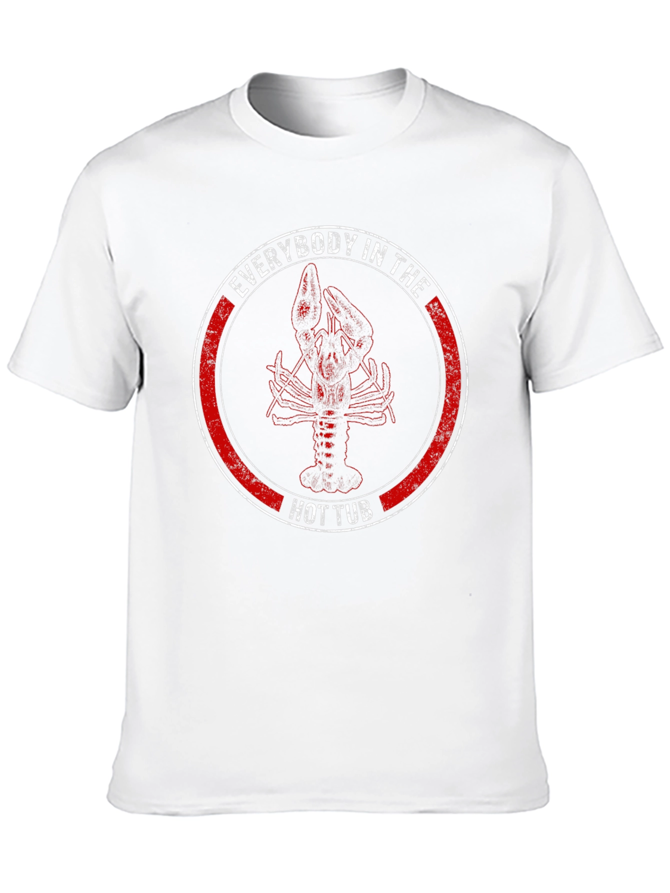 Camiseta Negra con Diseño de Langosta en Círculo Rojo