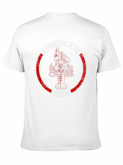 Camiseta Negra con Diseño de Langosta en Círculo Rojo