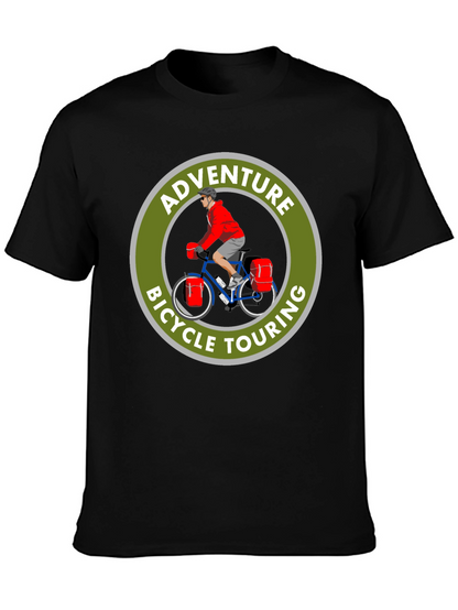 Camiseta Negra Adventure Bicycle Touring