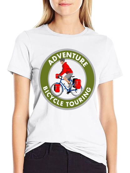 Camiseta Negra Adventure Bicycle Touring