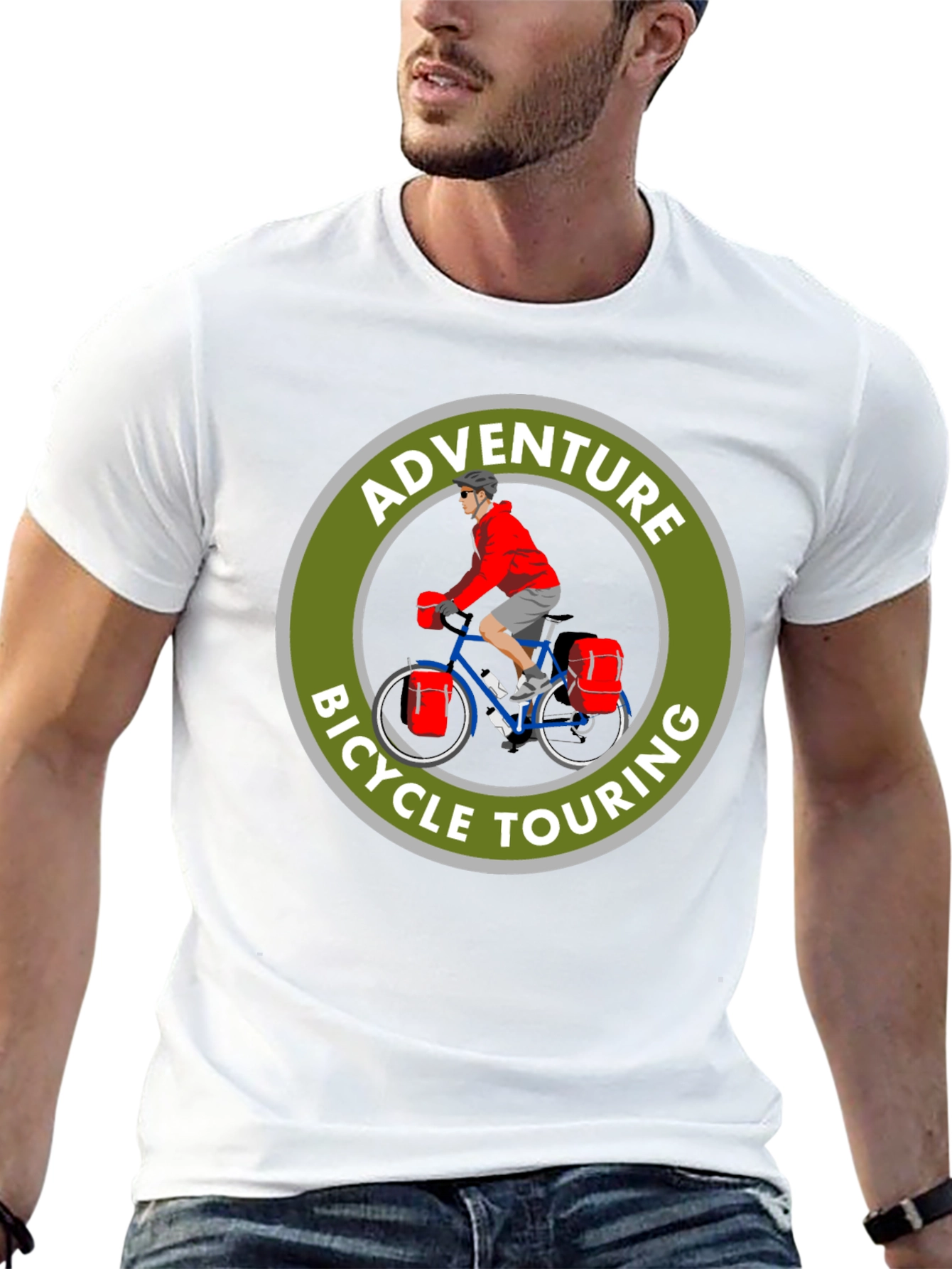 Camiseta Negra Adventure Bicycle Touring