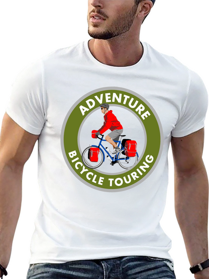 Camiseta Negra Adventure Bicycle Touring