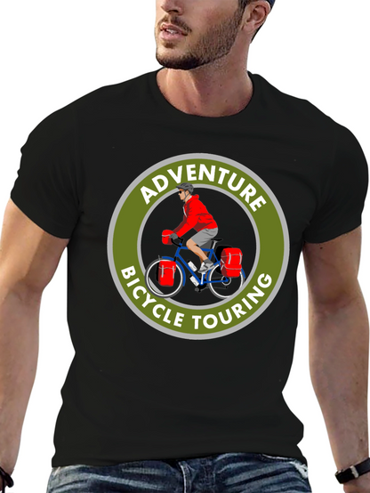 Camiseta Negra Adventure Bicycle Touring