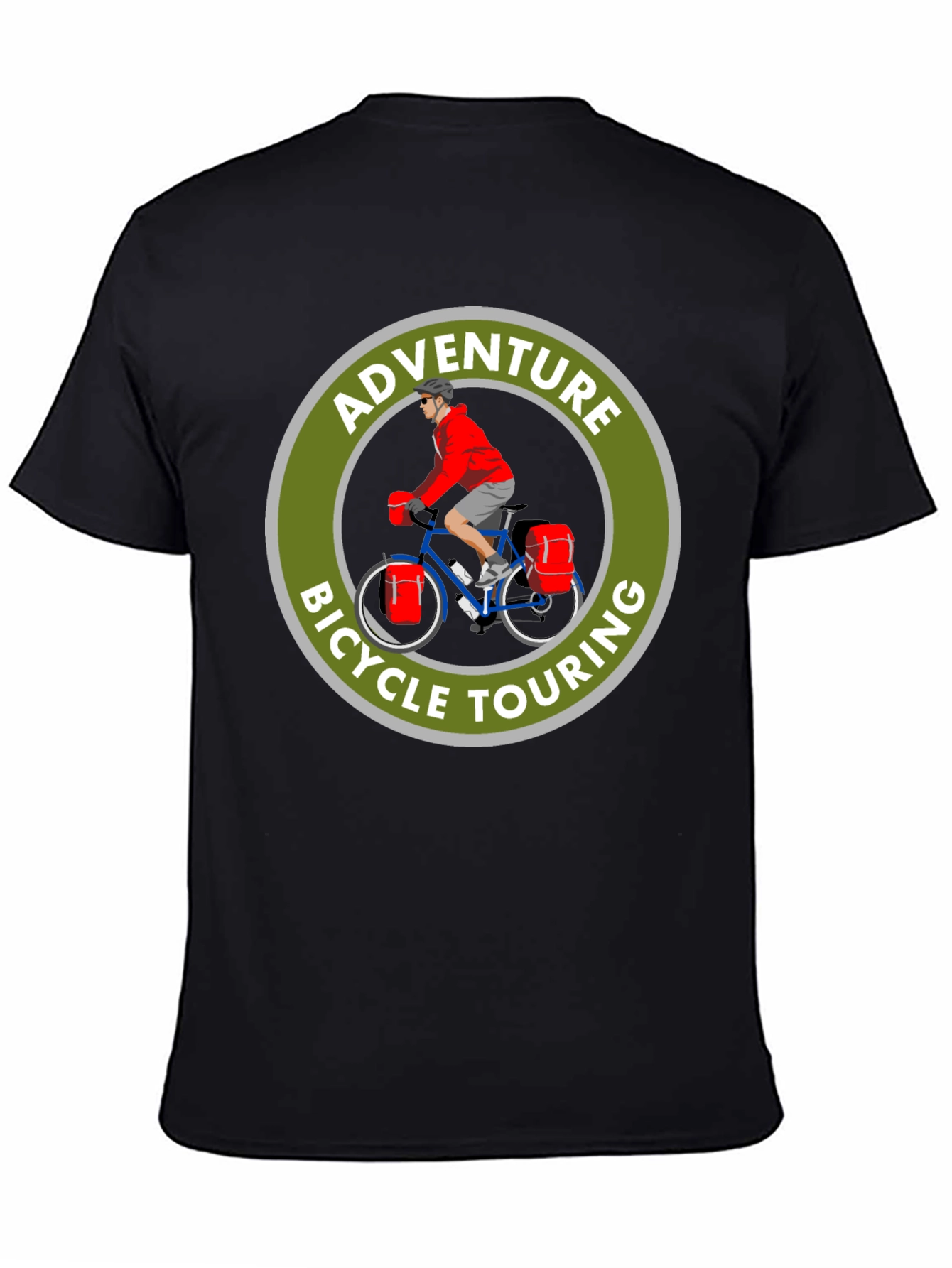 Camiseta Negra Adventure Bicycle Touring