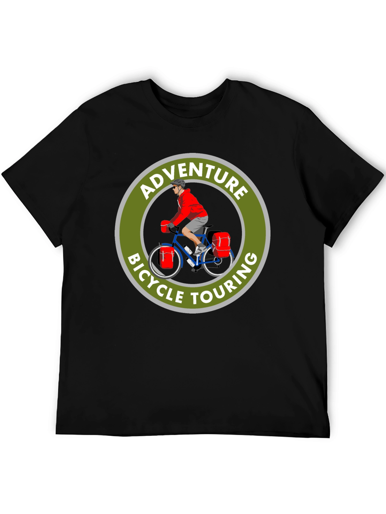 Camiseta Negra Adventure Bicycle Touring