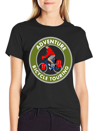 Camiseta Negra Adventure Bicycle Touring