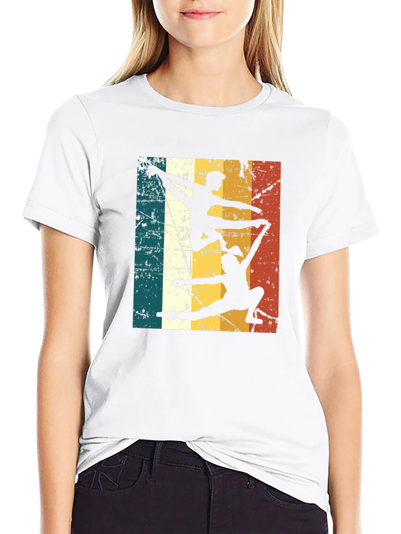 Camiseta Negra Retro de Gimnasia Acrobática