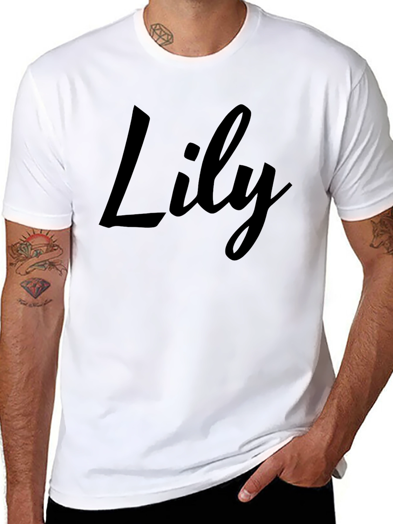 Camiseta Negra Personalizada Lily
