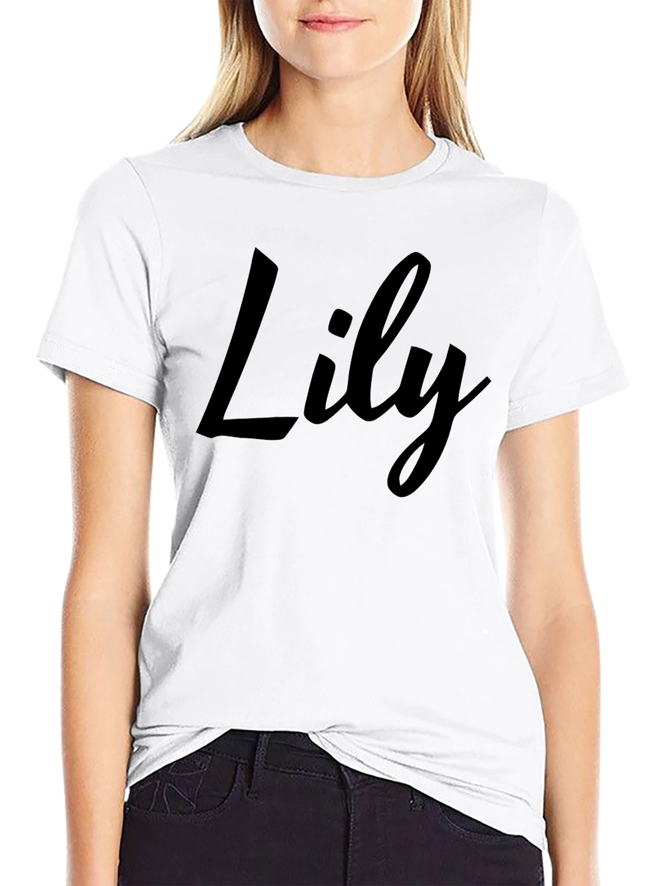 Camiseta Negra Personalizada Lily
