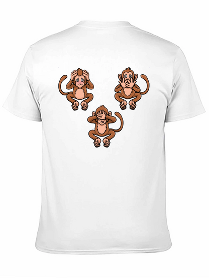 Camiseta Hombre Diseño Gráfico Monos Sabios