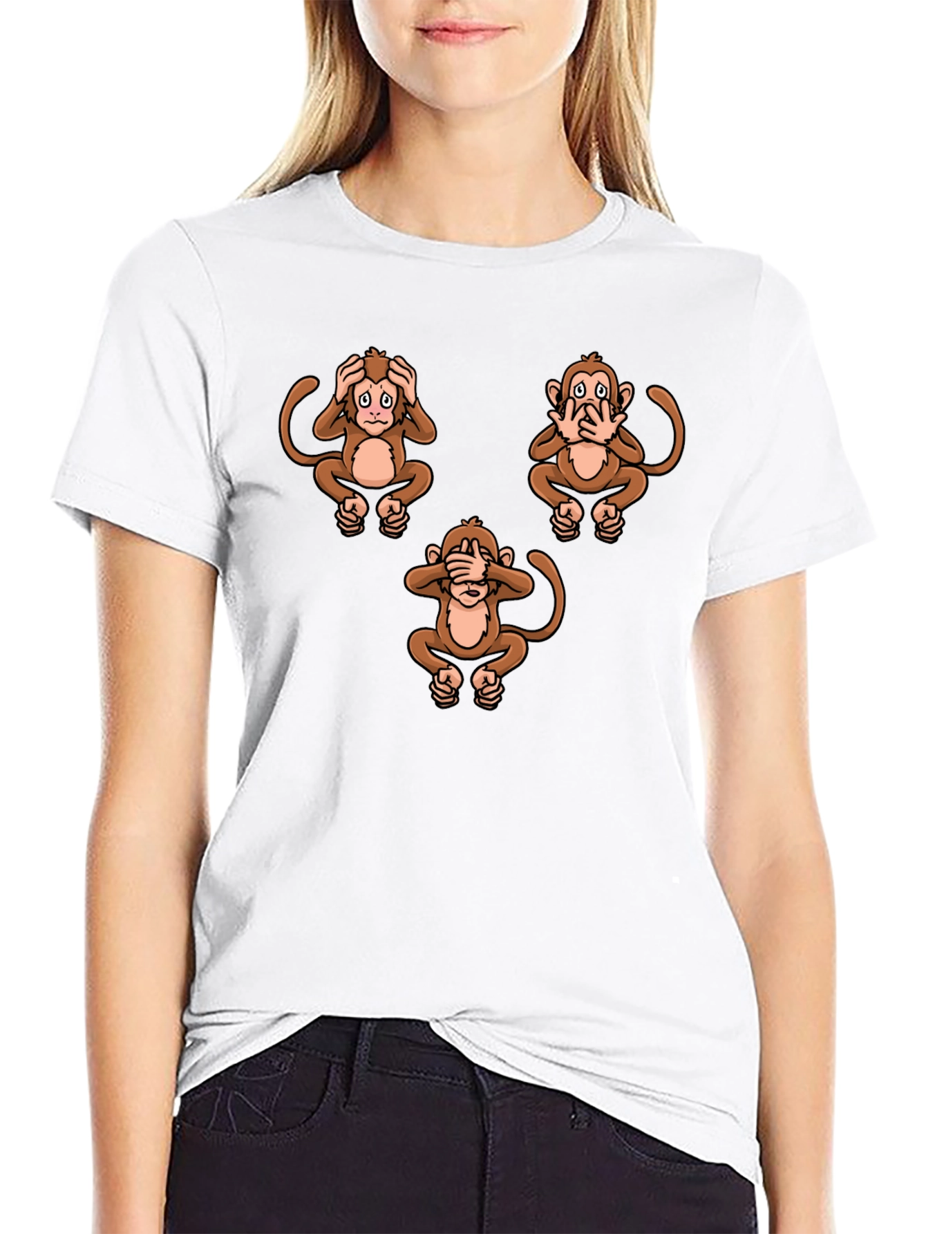 Camiseta Hombre Diseño Gráfico Monos Sabios