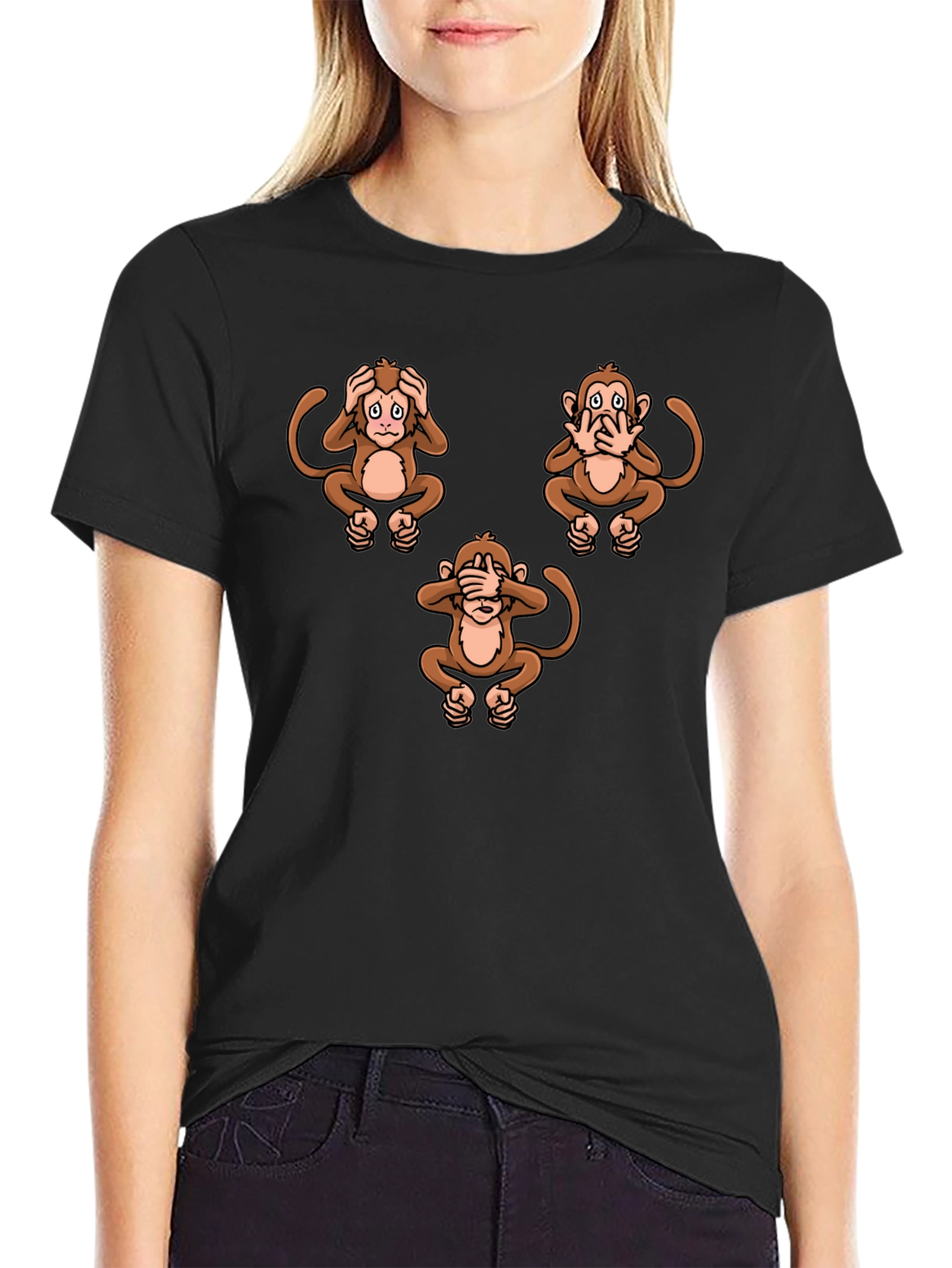 Camiseta Hombre Diseño Gráfico Monos Sabios