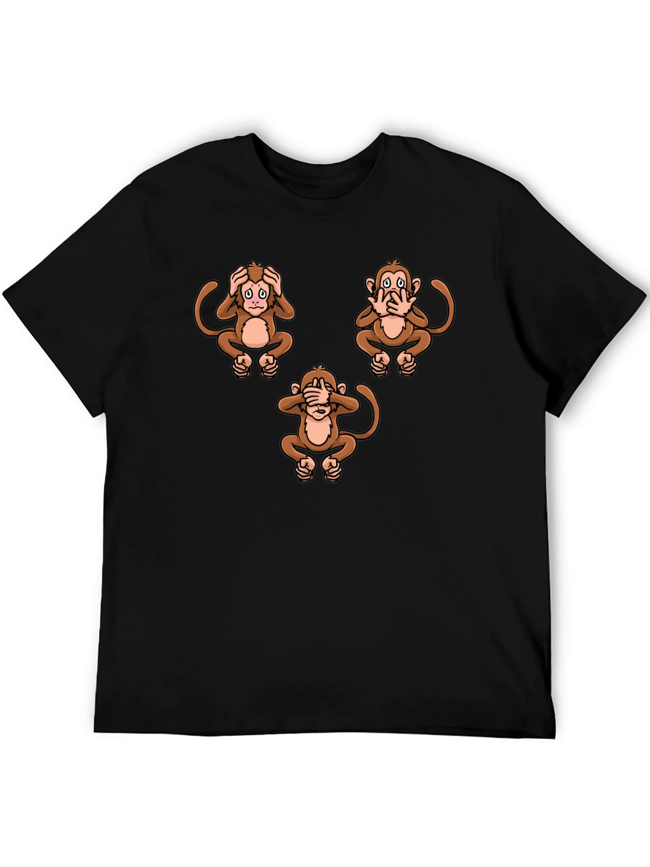 Camiseta Hombre Diseño Gráfico Monos Sabios