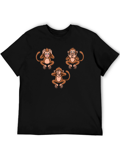 Camiseta Hombre Diseño Gráfico Monos Sabios