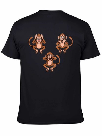 Camiseta Hombre Diseño Gráfico Monos Sabios