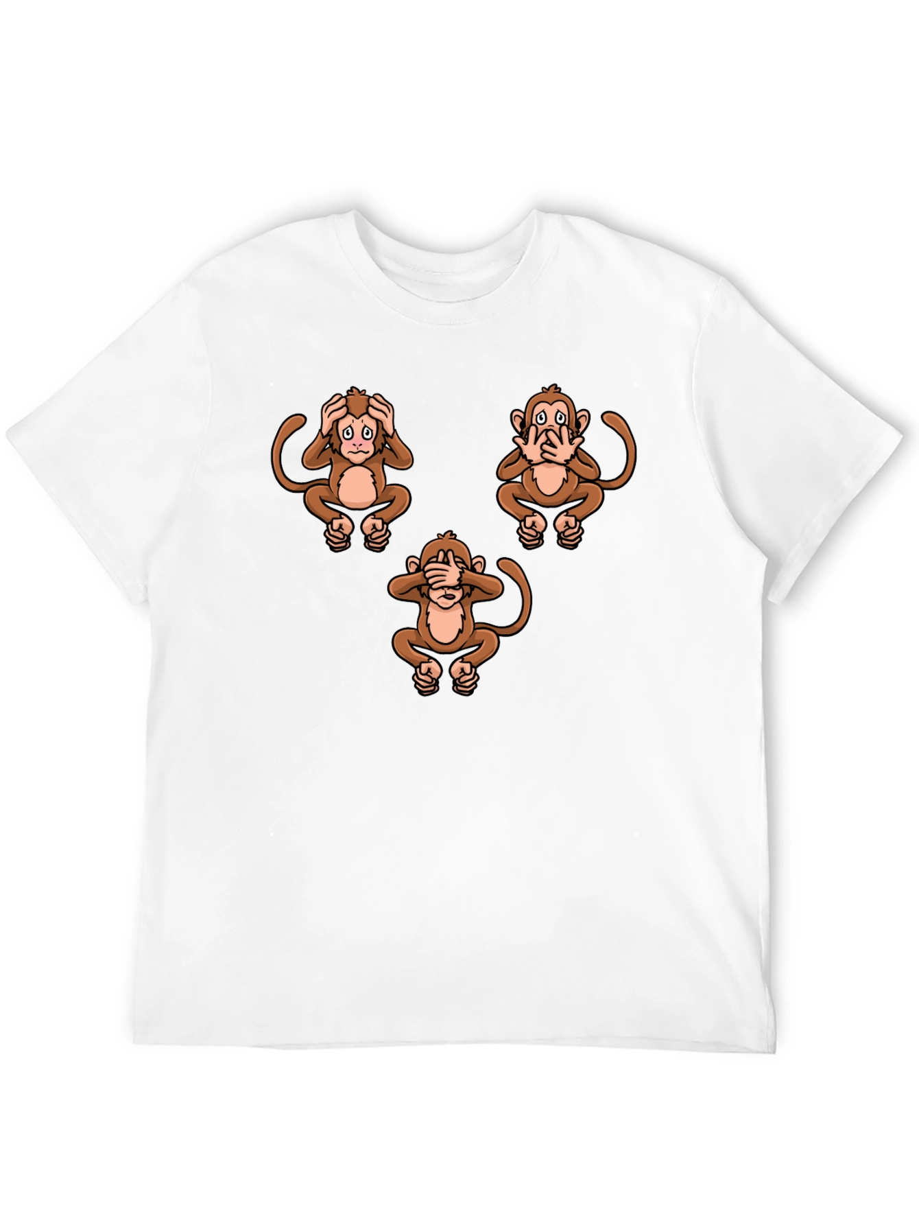 Camiseta Hombre Diseño Gráfico Monos Sabios
