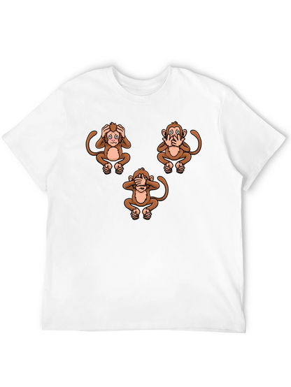 Camiseta Hombre Diseño Gráfico Monos Sabios