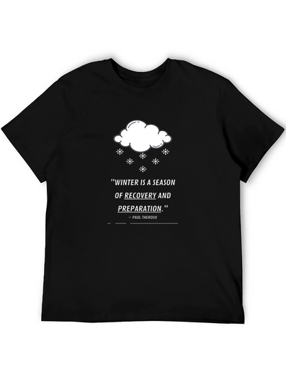 Camiseta Negra Cita Inspiradora Invierno