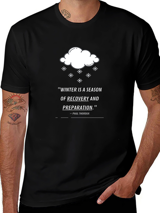 Camiseta Negra Cita Inspiradora Invierno