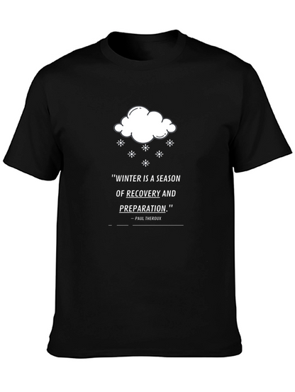 Camiseta Negra Cita Inspiradora Invierno
