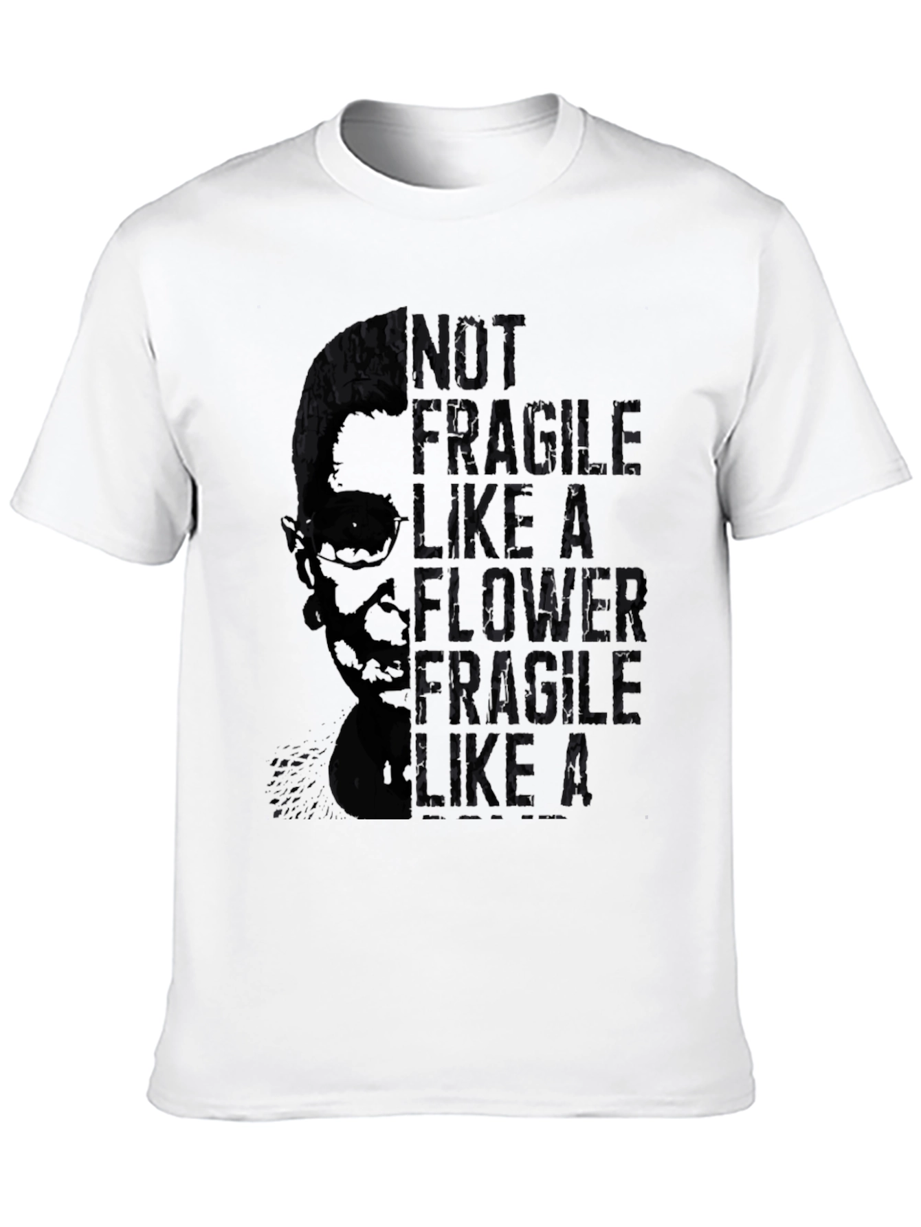 Camiseta Negra RBG No Frágil Como una Flor