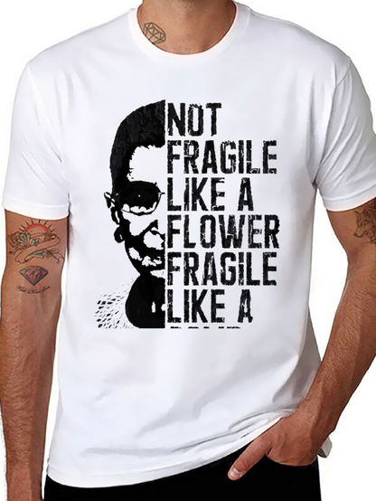 Camiseta Negra RBG No Frágil Como una Flor