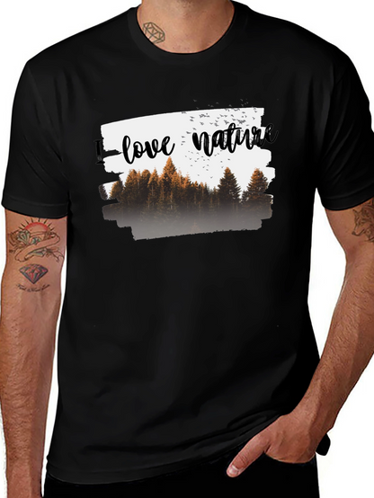 Camiseta Negra Hombre - Amo la Naturaleza