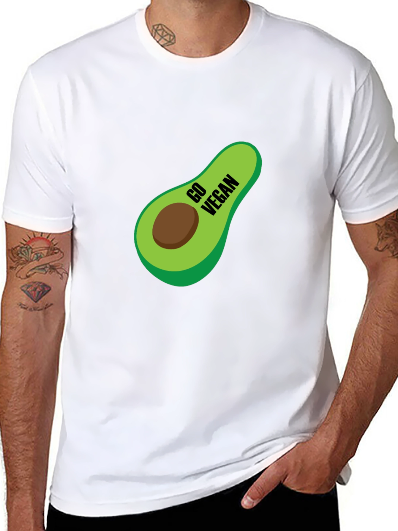 Camiseta Negra Vegana con Aguacate