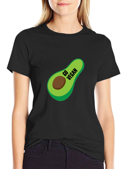 Camiseta Negra Vegana con Aguacate