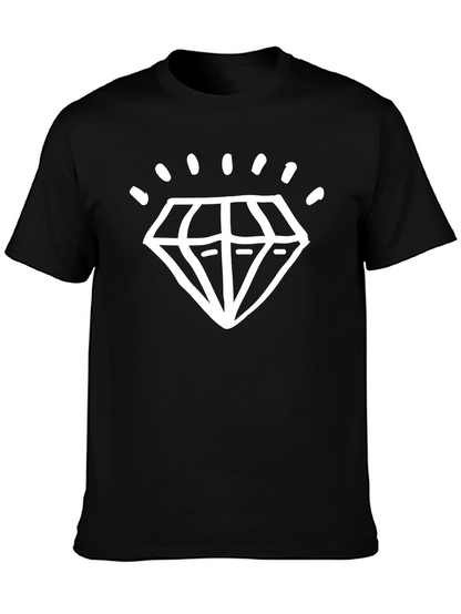 Camiseta Negra con Diseño de Diamante Brillante