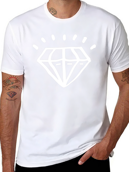 Camiseta Negra con Diseño de Diamante Brillante