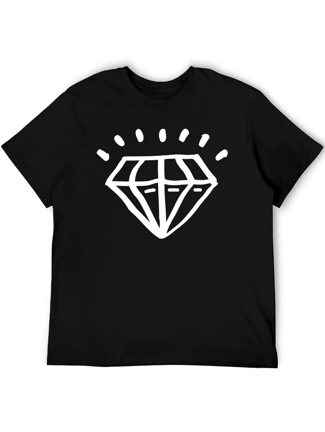 Camiseta Negra con Diseño de Diamante Brillante