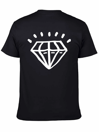 Camiseta Negra con Diseño de Diamante Brillante