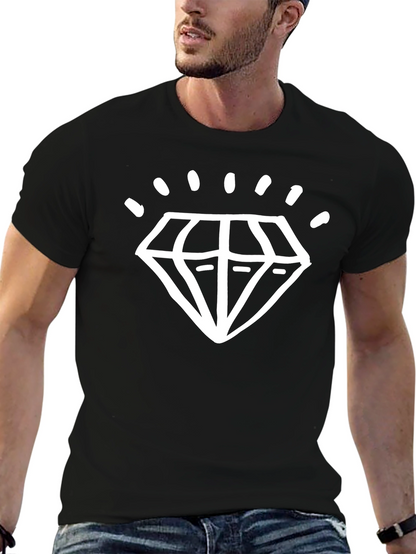 Camiseta Negra con Diseño de Diamante Brillante