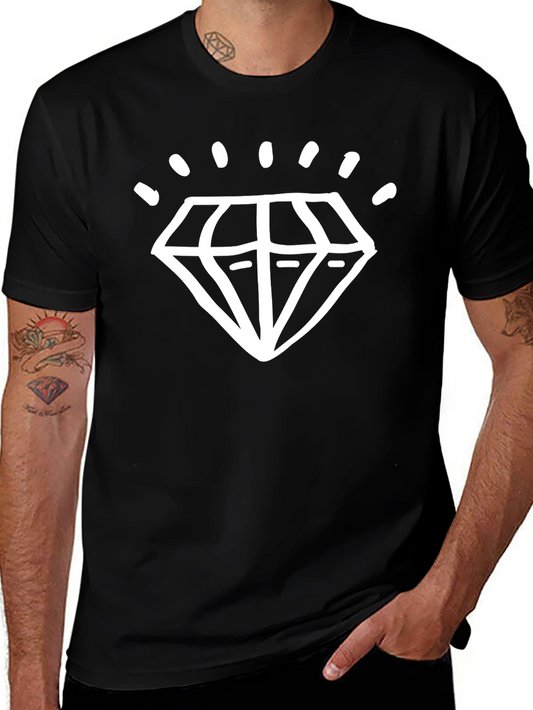 Camiseta Negra con Diseño de Diamante Brillante