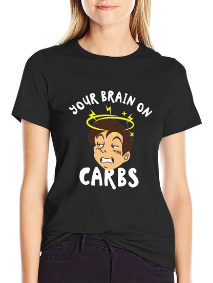 Camiseta Negra Tu Cerebro con Carbohidratos