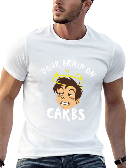 Camiseta Negra Tu Cerebro con Carbohidratos