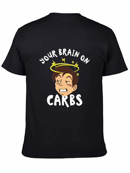 Camiseta Negra Tu Cerebro con Carbohidratos