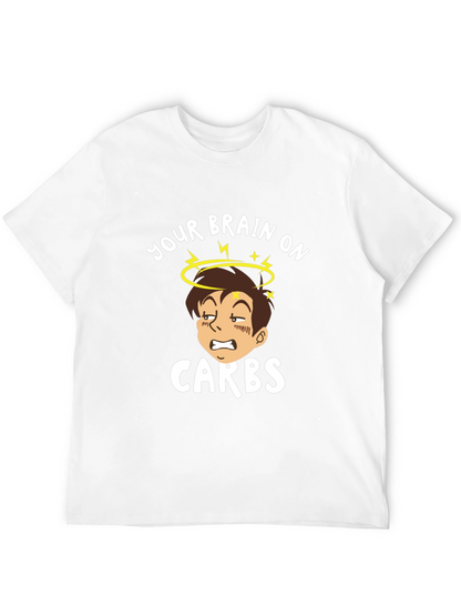 Camiseta Negra Tu Cerebro con Carbohidratos