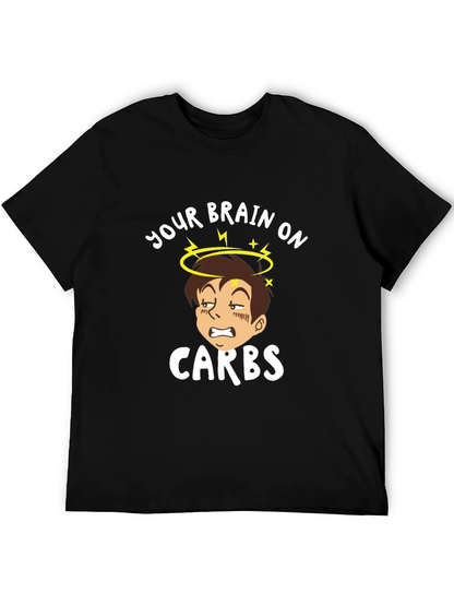 Camiseta Negra Tu Cerebro con Carbohidratos