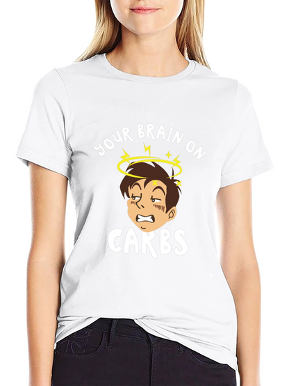 Camiseta Negra Tu Cerebro con Carbohidratos