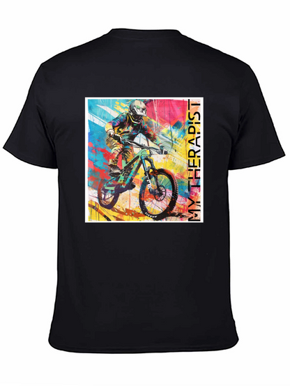 Camiseta Negra My Therapist para Bicicleta de Montaña