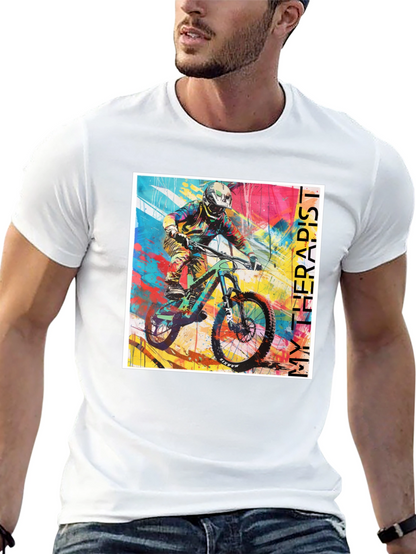 Camiseta Negra My Therapist para Bicicleta de Montaña