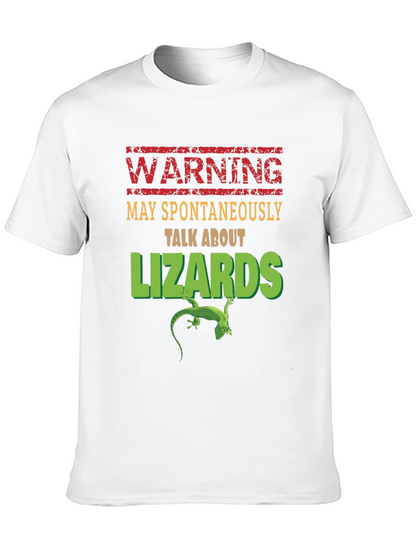 Camiseta Negra con Diseño de Advertencia de Lagartos